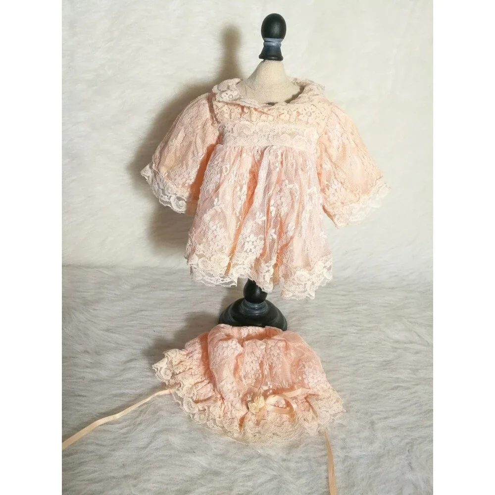 Peach Dress bonnet 4 build a bear BAB